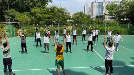 Fitness activity fosters health consciousness among brethren in Ansan
