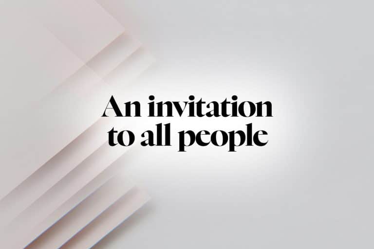 An invitation to all people